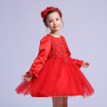 Chinois de Noël Enfants Vêtements Robes De Bal du Nouvel An Pour Fête Rouge Plein Manches Robes Enfants Filles Broderie VÊTEMENTS